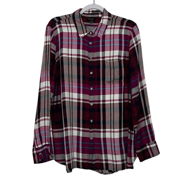 Talbots Women’s Large Plaid Button Up Long Sleeve Shirt - Picture 1 of 10